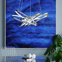 Sale Acrylschilderij Abstract Deep Blauw 155x155cm Wanddecoratie|Kasten