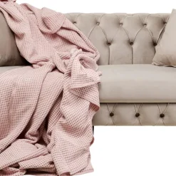 Clearance Bank Bellissima 2-Seater Velvet Beige 200cm Kasten|Tuinmeubelen