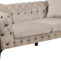 Clearance Bank Bellissima 2-Seater Velvet Beige 200cm Kasten|Tuinmeubelen