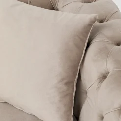 Clearance Bank Bellissima 2-Seater Velvet Beige 200cm Kasten|Tuinmeubelen