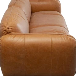 Clearance Bank Calgary Smart Leather Light Brown 228cm Kasten|Tuinmeubelen