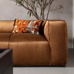 Fashion Bank Cubetto 3-Zits Fluweel Bruin Kasten|Tuinmeubelen