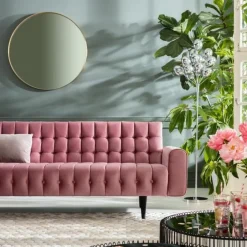 Clearance Bank Milchbar 3-Zits Fluweel Roze Kasten|Tuinmeubelen