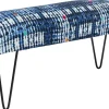Fashion Bankje Desna Patchwork Blue 80cm Kasten|Tuinmeubelen