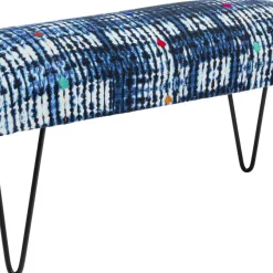 Fashion Bankje Desna Patchwork Blue 80cm Kasten|Tuinmeubelen