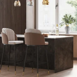 Hot Barkruk Hojas Beige Kasten|Stoelen