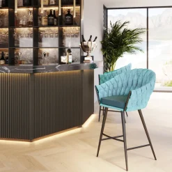 Online Barkruk Knot Petrol-Blauw Kasten|Stoelen