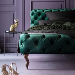 Clearance Bed Desire Fluweel Groen 180x200cm Bedden|Kasten