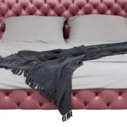 Outlet Bed Desire Fluweel Roze 160x200cm Bedden|Kasten