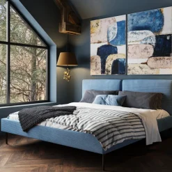Outlet Bed East Side Cord Blue 180x200cm Bedden|Tuinmeubelen