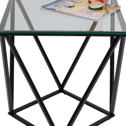 Best Bijzettafel Cristallo Zwart 50x50cm Kasten|Tafels