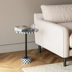 Fashion Bijzettafel Domero Race Blue Ø40cm Kasten|Tafels