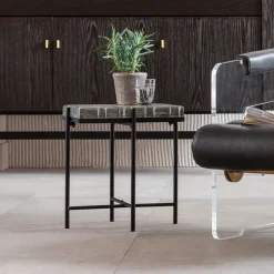 Fashion Bijzettafel Iceline Black 43x33cm Kasten|Tafels