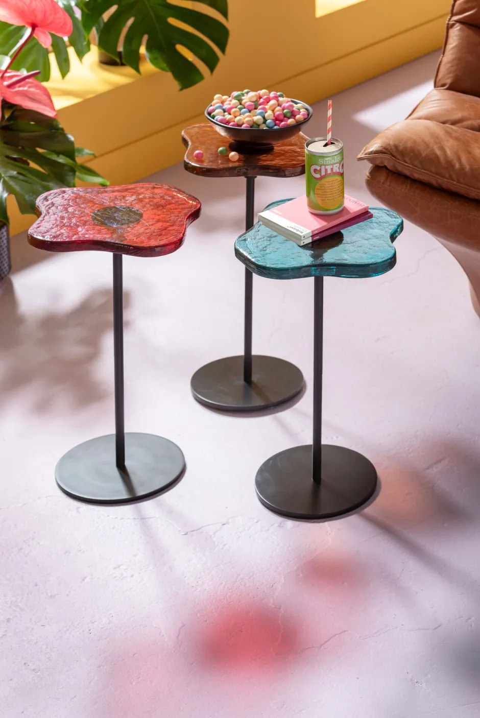 Clearance Bijzettafel Lava Red 30cm Kasten|Tafels
