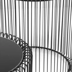 Cheap Bijzettafel Wire Zwart (2-delig) Ø44cm Kasten|Tuinmeubelen