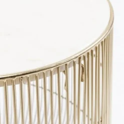 Best Sale Bijzettafel Wit Marmeren Messing Ø32cm Kasten|Tafels