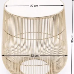 Best Sale Bijzettafel Wit Marmeren Messing Ø32cm Kasten|Tafels