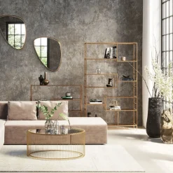 Discount Boekenkast Loft Goud 100x115cm Kasten|Tuinmeubelen
