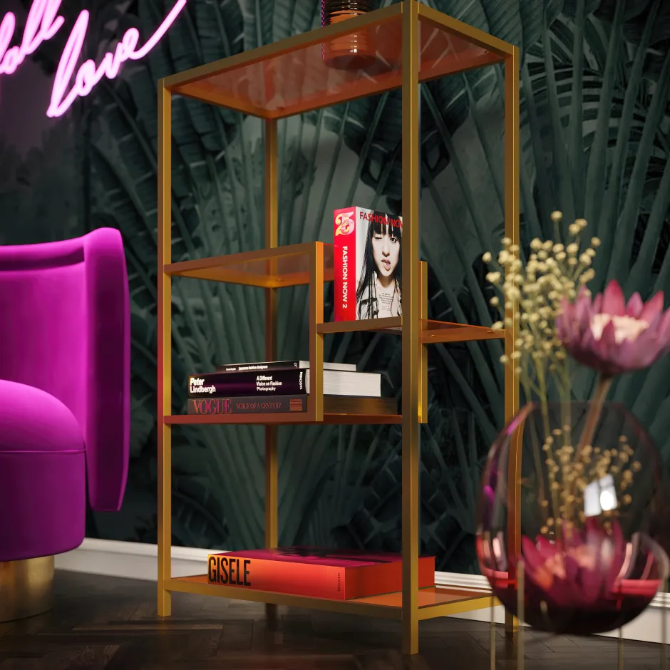 Fashion Boekenkast Loft Goud 100x60cm Kasten|Tuinmeubelen