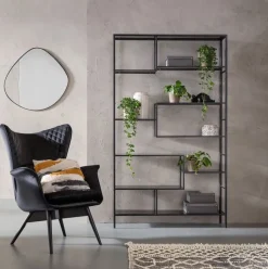 Best Sale Boekenkast Loft Zwart 195x115cm Kasten|Tuinmeubelen