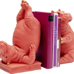 Discount Boekensteun Nijlpaard Roze (2-delig) Woondecoratie|Kasten