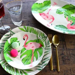 Best Bord Flamingo Holidays Oval 40cm Servies & Tafelaccessoires|Woondecoratie
