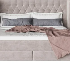 Clearance Boxspringbed Benito Moon Cream 180x200cm Bedden|Kasten