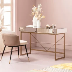 Store Bureau Soran Gold 120x50cm Kasten|Tafels
