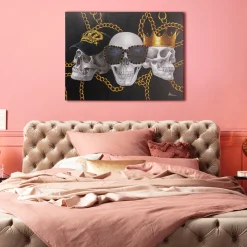 Online Canvas Skull Gang 90x120cm Wanddecoratie|Kasten