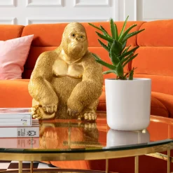 Best Decofiguur Aap Gorilla Side Medium Goud Opbergers|Woondecoratie