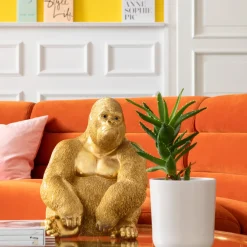 Best Decofiguur Aap Gorilla Side Medium Goud Opbergers|Woondecoratie