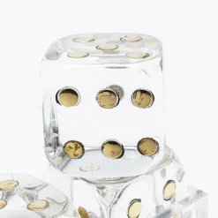 Sale Decofiguur Dice Transparent 17x4cm Opbergers|Woondecoratie