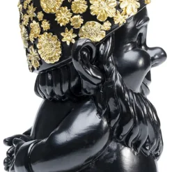 Discount Decofiguur Dwerg Staand Zwart Goud 30cm Opbergers|Woondecoratie