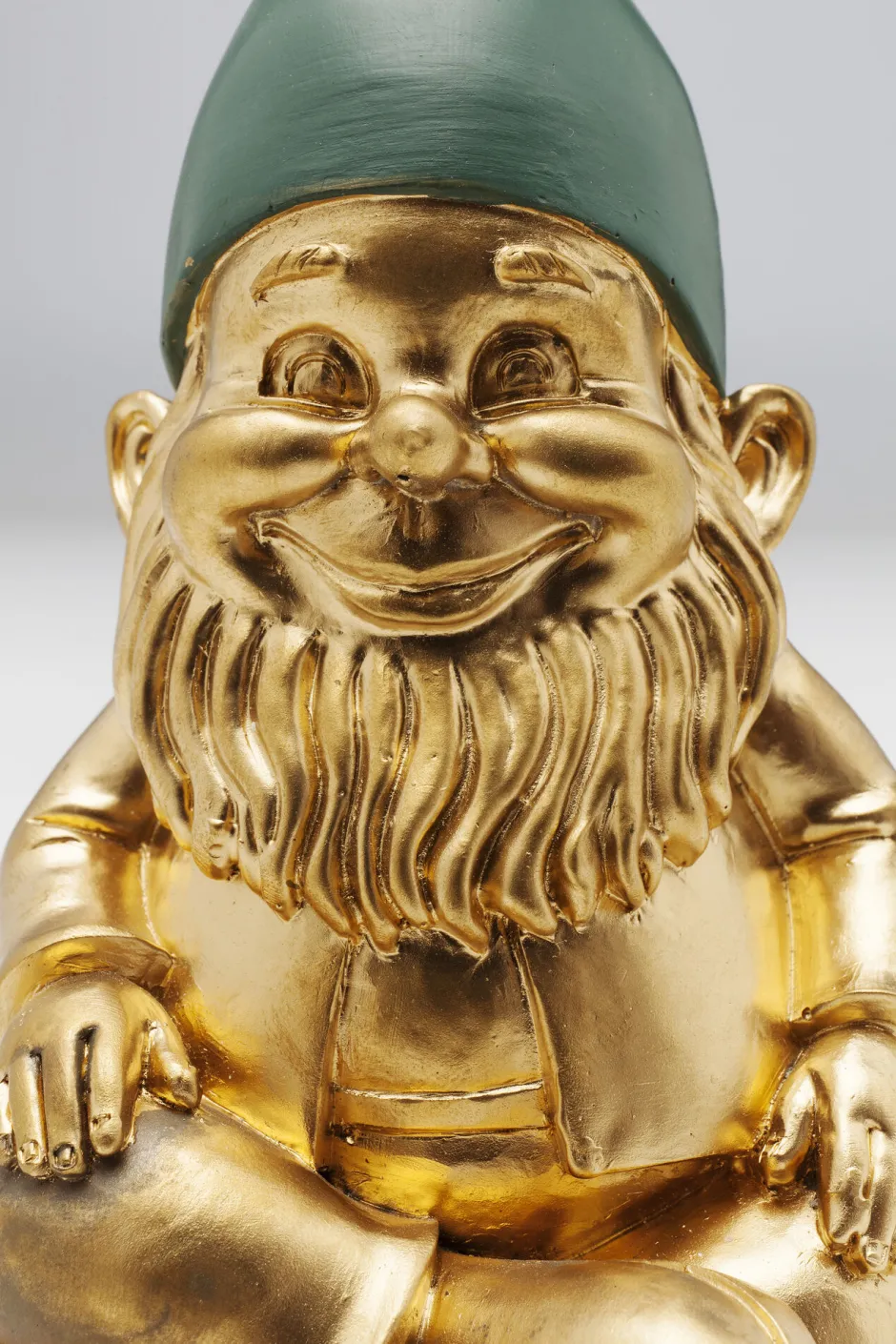 Discount Decofiguur Dwerg Zittend Goud Groen 19cm Opbergers|Woondecoratie