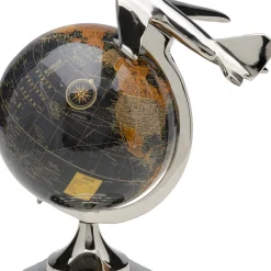 Sale Decofiguur Globe Top Plane 39cm Opbergers|Woondecoratie