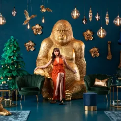 Sale Decofiguur Gorilla Goud XXL 249cm Opbergers|Woondecoratie