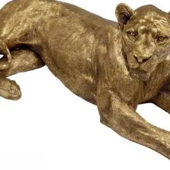 Online Decofiguur Leeuw Goud 113cm Opbergers|Woondecoratie