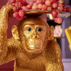 Store Decofiguur Playing Chimp Butler Gold 52cm Opbergers|Woondecoratie