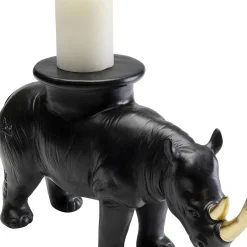 Best Decofiguur Rhino Black 41cm Woondecoratie|Kasten