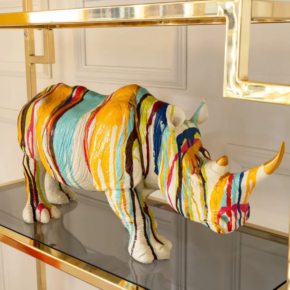 Clearance Decofiguur Rhino Colore 26cm Opbergers|Woondecoratie