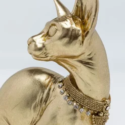Discount Decofiguur Sitting Cat Audrey Gold 27cm Opbergers|Woondecoratie