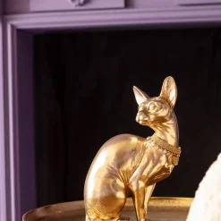 Discount Decofiguur Sitting Cat Audrey Gold 27cm Opbergers|Woondecoratie