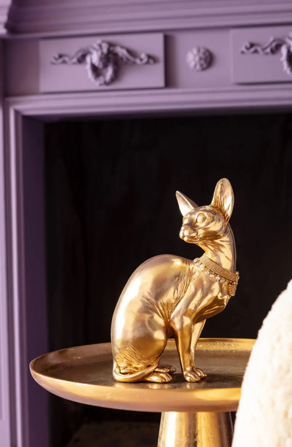 Discount Decofiguur Sitting Cat Audrey Gold 27cm Opbergers|Woondecoratie