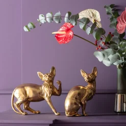 Discount Decofiguur Sitting Cat Audrey Gold 27cm Opbergers|Woondecoratie