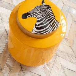 Store Decoratiepot Zebra Geel 25cm Opbergers|Kasten