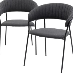 Outlet Eetkamerstoel Belle Anthracite (Set Van 2) Kasten|Stoelen