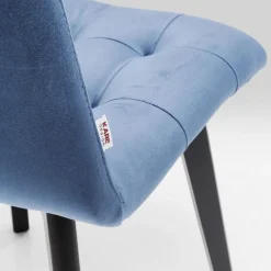 Store Eetkamerstoel Black Moritz Fluweel Blauw Kasten|Stoelen