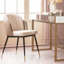 New Eetkamerstoel Hojas Beige Kasten|Stoelen