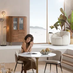 New Eetkamerstoel Hojas Beige Kasten|Stoelen