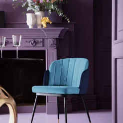 New Eetkamerstoel Hojas Blue Kasten|Stoelen